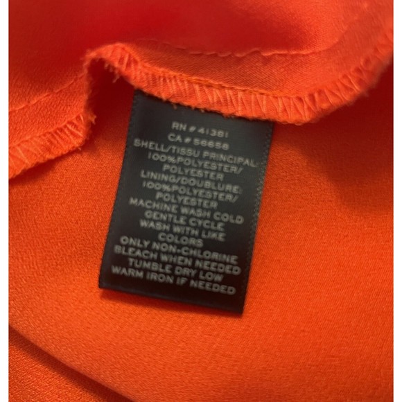 Lauren Black Label Size 8 Criss Cross Faux Wrap Poly Chiffon Stripe Dress - Picture 10 of 11